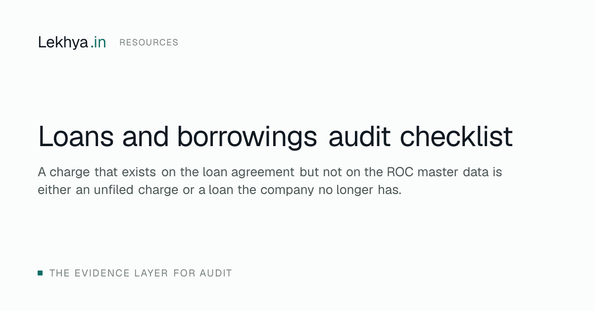 Loans and Borrowings Audit Checklist